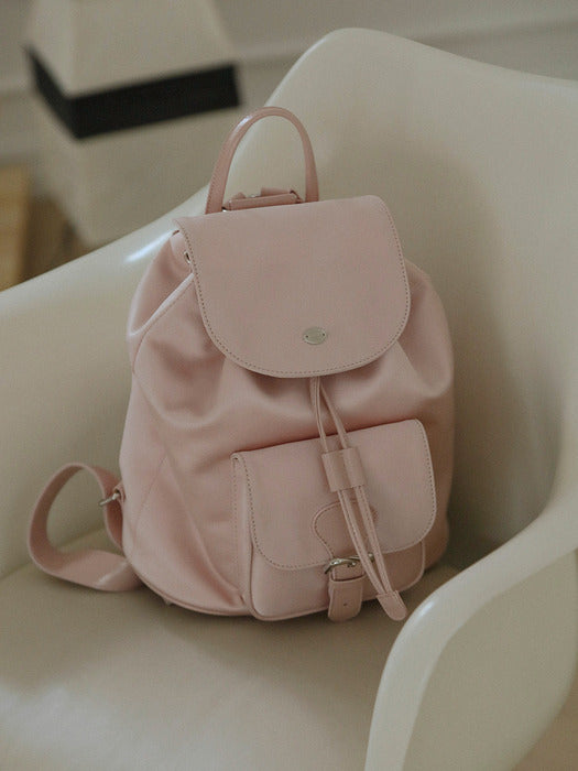[TILLIDIE] Classic satin logo backpack_Pink