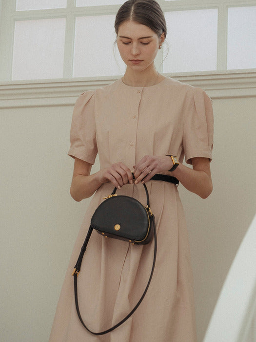 [TILLIDIE] Mini half moon cross bag_Black