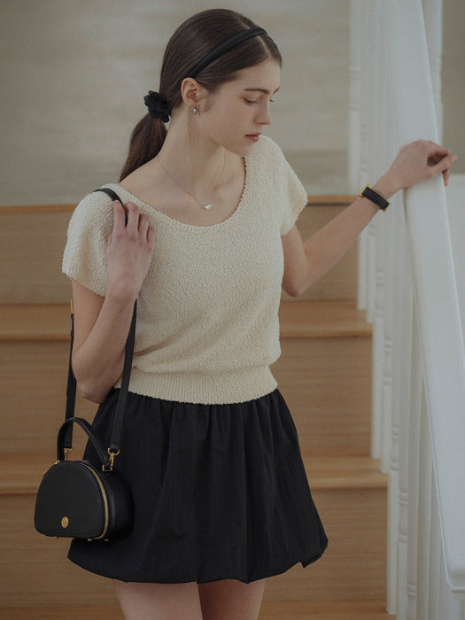 [TILLIDIE] Mini half moon cross bag_Black