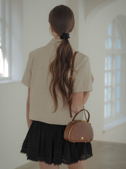 [TILLIDIE] Mini half moon cross bag_Brown