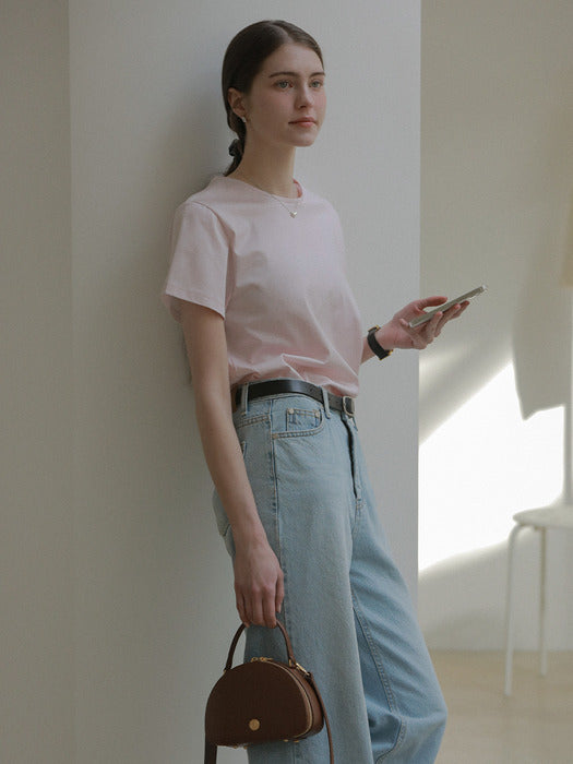 [TILLIDIE] Silky pearl cotton half sleeve t-shirt[4color]