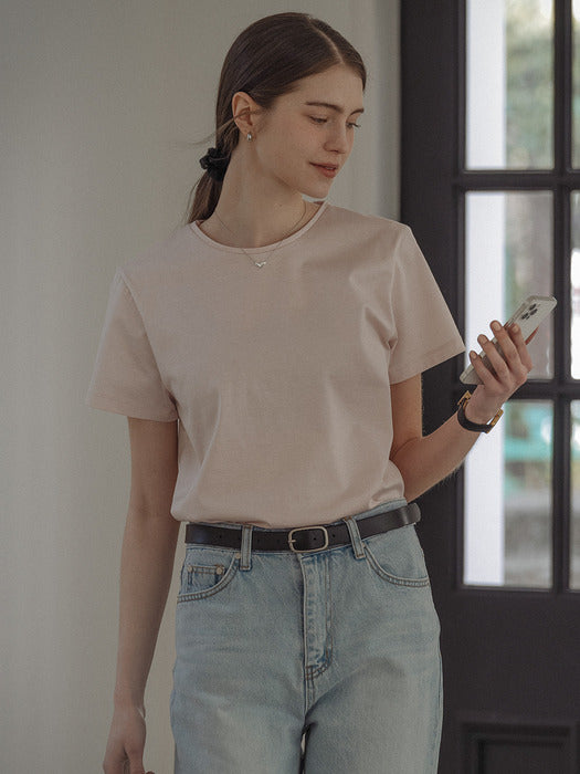 [TILLIDIE] Silky pearl cotton half sleeve t-shirt[4color]