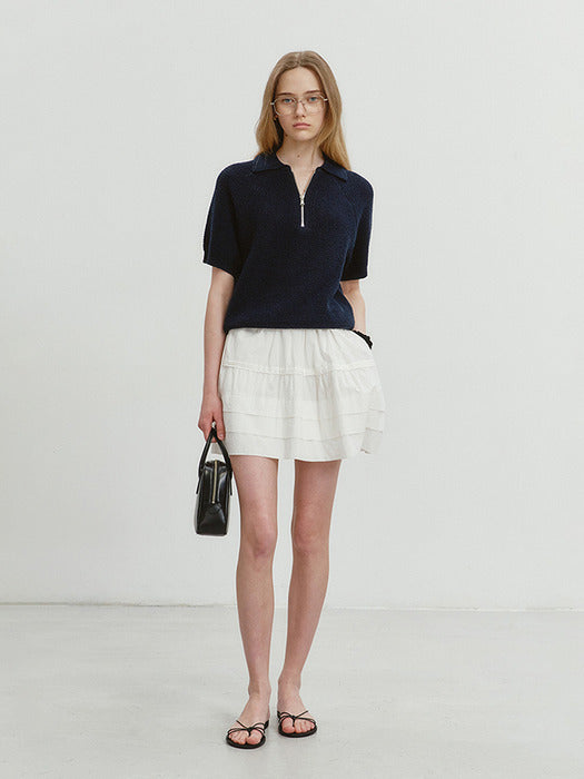 Dunst Collared Half Zip-UP Knit French Navy