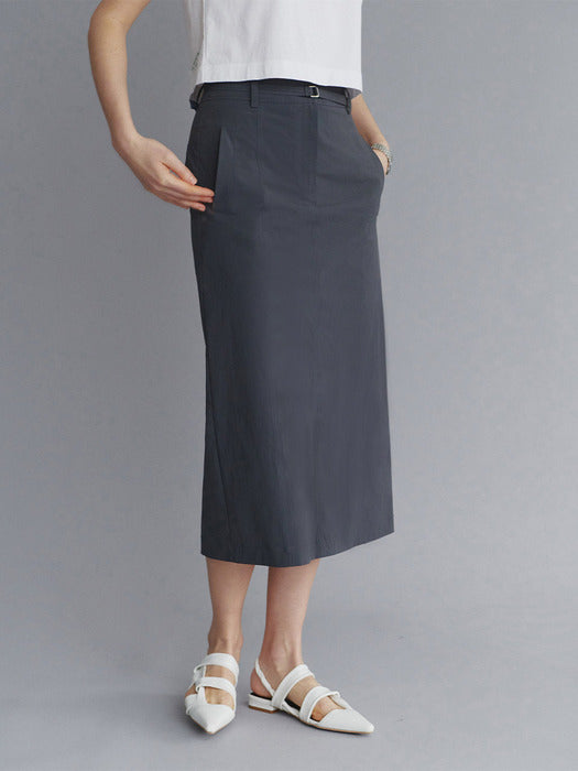 loeuvre Top-Stitched Color Long Skirt SW4MS760-13 - View 2