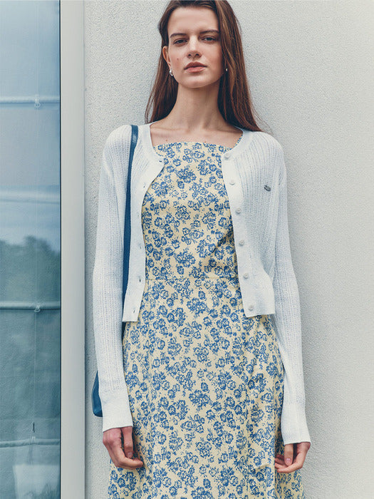 Loeuvre Summer-boucle Ribbed Cardigan