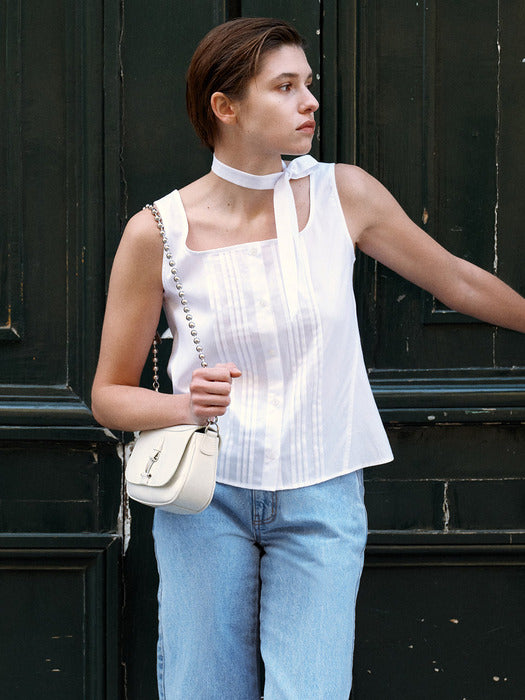 Loeuvre Pintuck Sleeveless Blouse