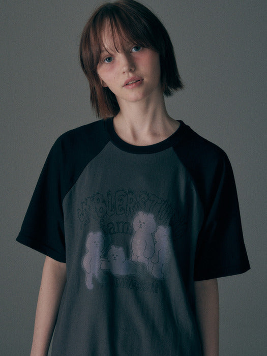 [ambler] Kindness Familly Over fit T-Shirts AS1116 (Black)