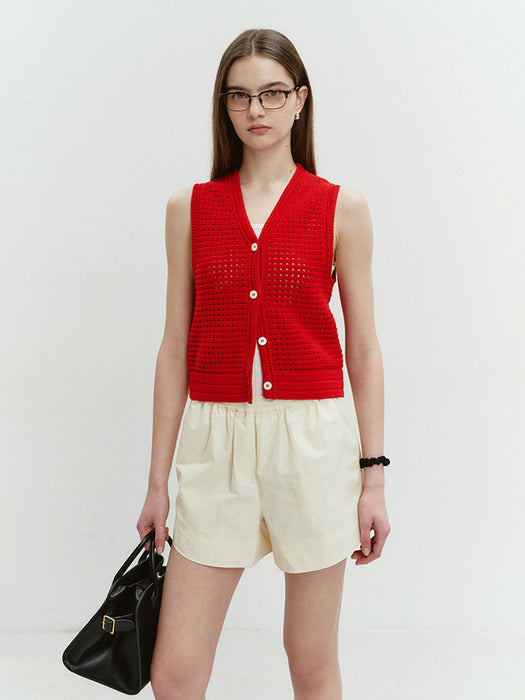 Dunst Woven Banding Shorts Cream