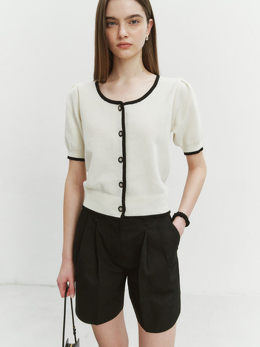 Dunst Cotton-Linen Shorts Black