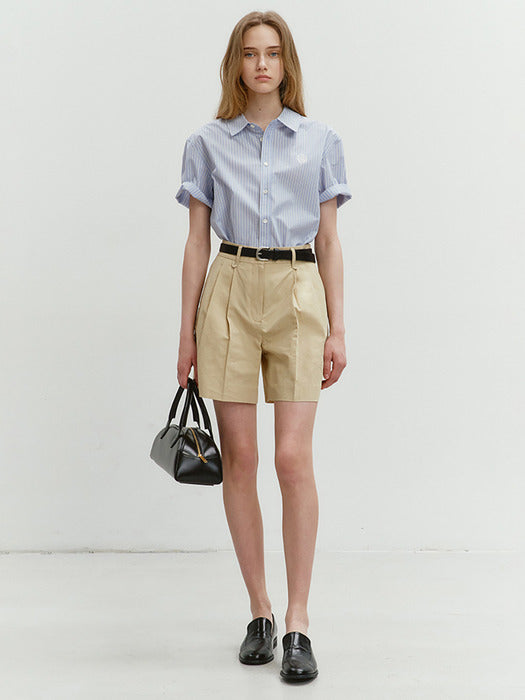 Dunst Cotton-Linen Shorts Beige