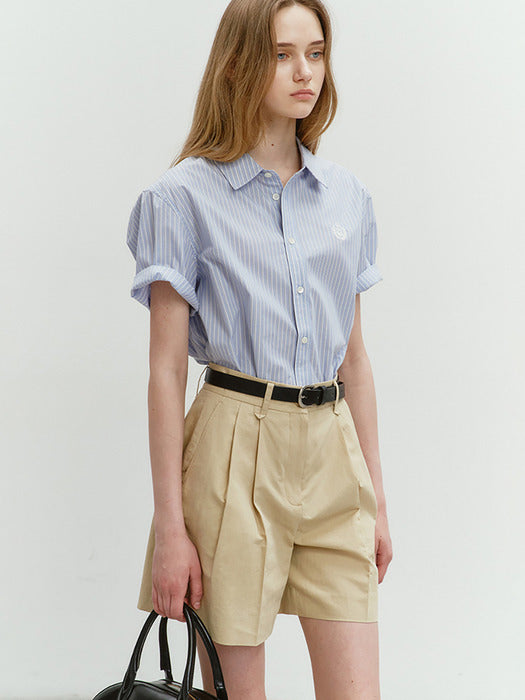 Dunst Cotton-Linen Shorts Beige