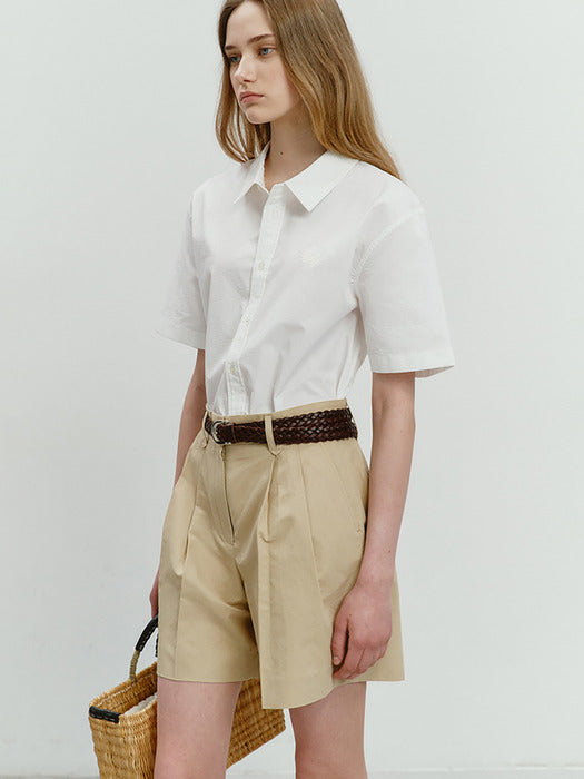 Dunst Cotton-Linen Shorts Beige