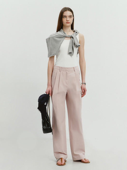 Dunst Summer Semi-Wide Slacks Soft Pink