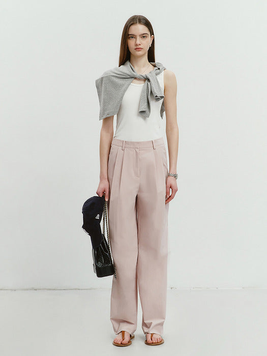 Dunst Summer Semi-Wide Slacks Soft Pink