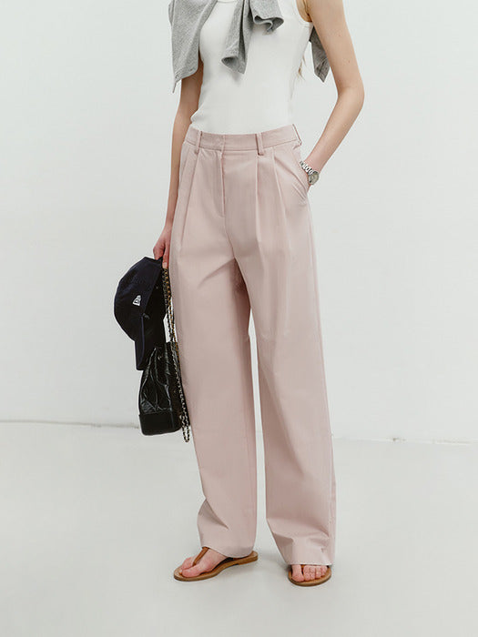 Dunst Summer Semi-Wide Slacks Soft Pink