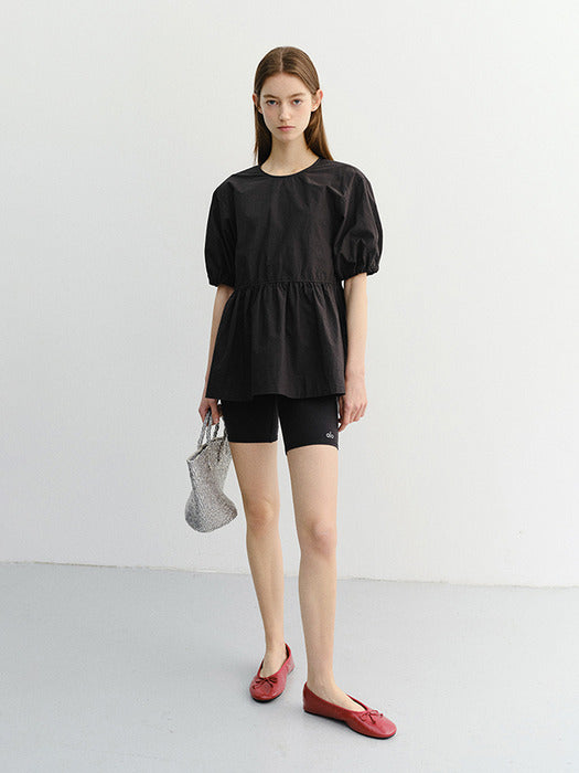 Dunst Ribboned Back Slit Blouse Black