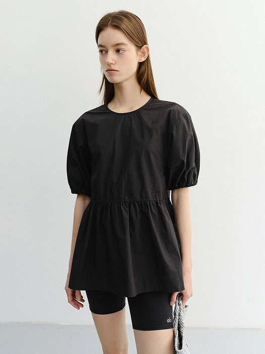 Dunst Ribboned Back Slit Blouse Black