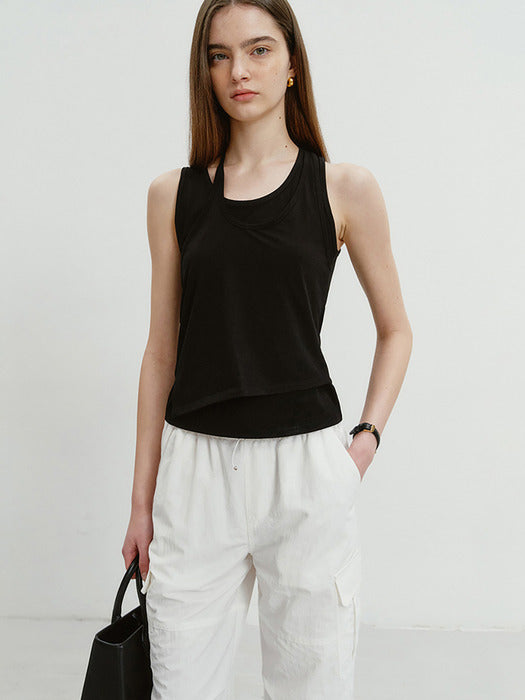 Dunst Layered Sleeveless Top Black