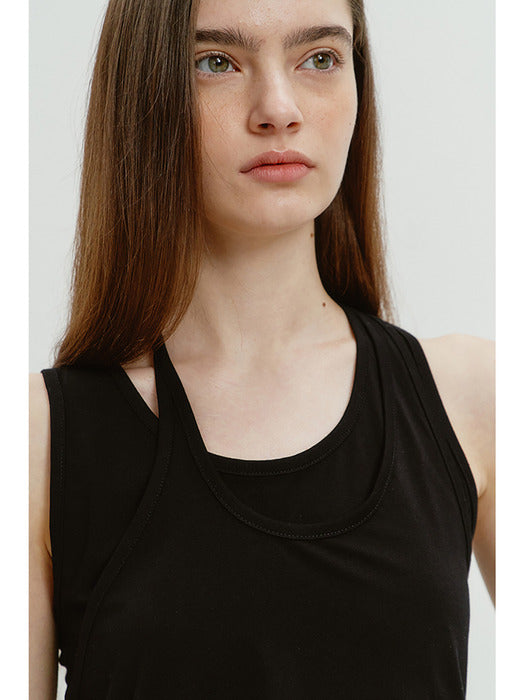Dunst Layered Sleeveless Top Black