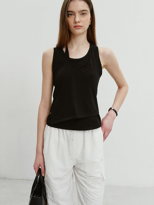 Dunst Layered Sleeveless Top Black