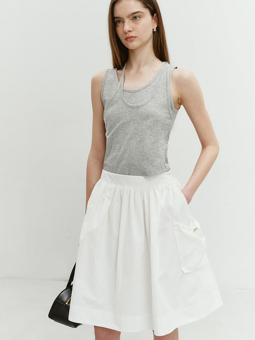 Dunst Layered Sleeveless Top Melange Grey