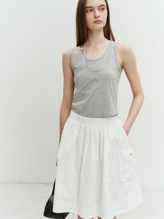 Dunst Layered Sleeveless Top Melange Grey