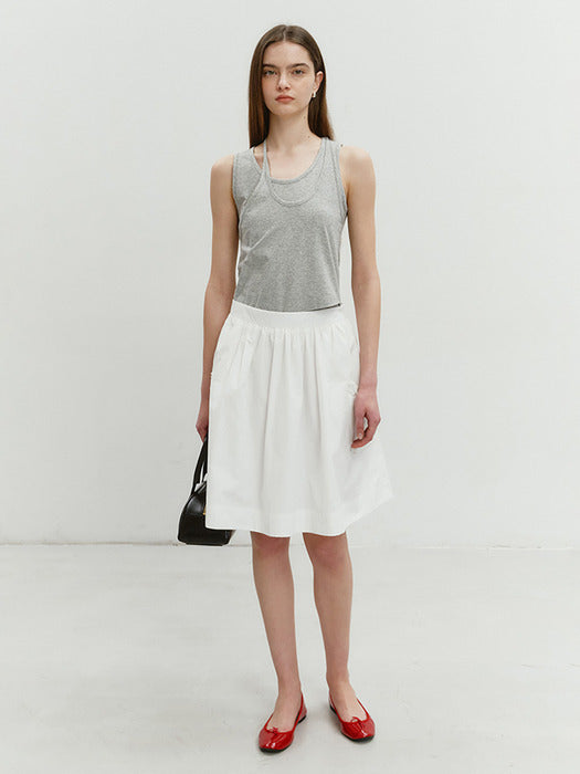 Dunst Layered Sleeveless Top Melange Grey