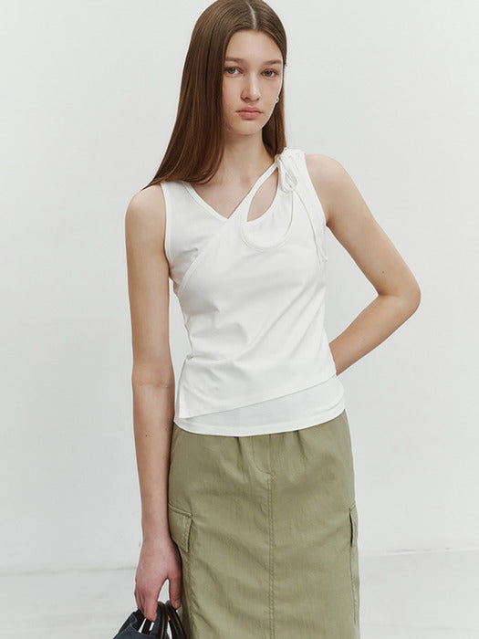 Dunst Layered Sleeveless Top Ivory