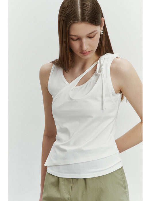 Dunst Layered Sleeveless Top Ivory