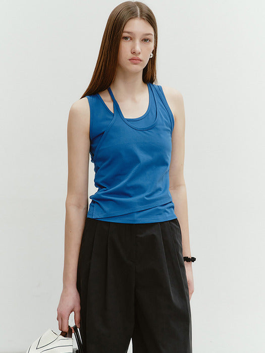 Dunst Layered Sleeveless Top Blue