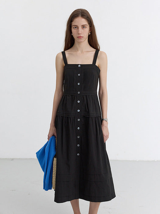 Dunst Square-Neck Sleeveless Dress Black