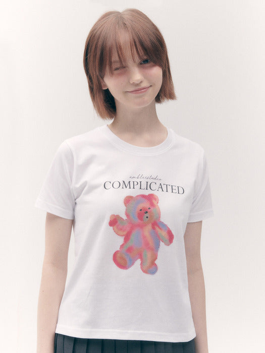 [ambler] Complicated Crop T-Shirts ACR503 (White)