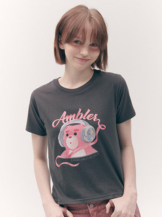 [ambler] y2k belly Crop T-Shirts BS301 (Dark-Gray)