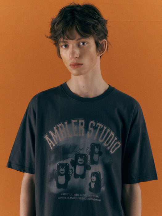 [ambler] Angel Belly Over T-Shirts BS302 (Dark-Gray)