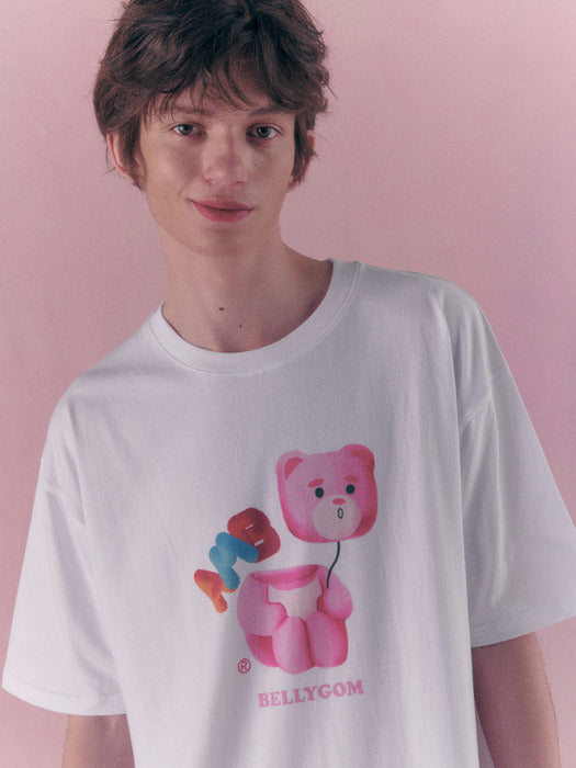 [ambler] Belly ballon Over T-Shirts BS303 (White)