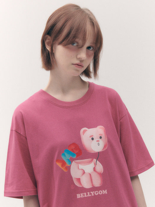 [ambler] Belly ballon Over T-Shirts BS303 (Pink)