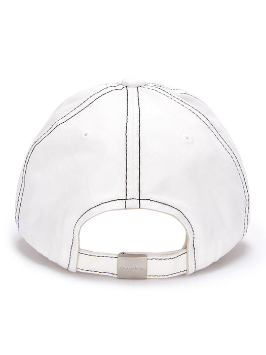 MATIN STITCH BALL CAP IN WHITE