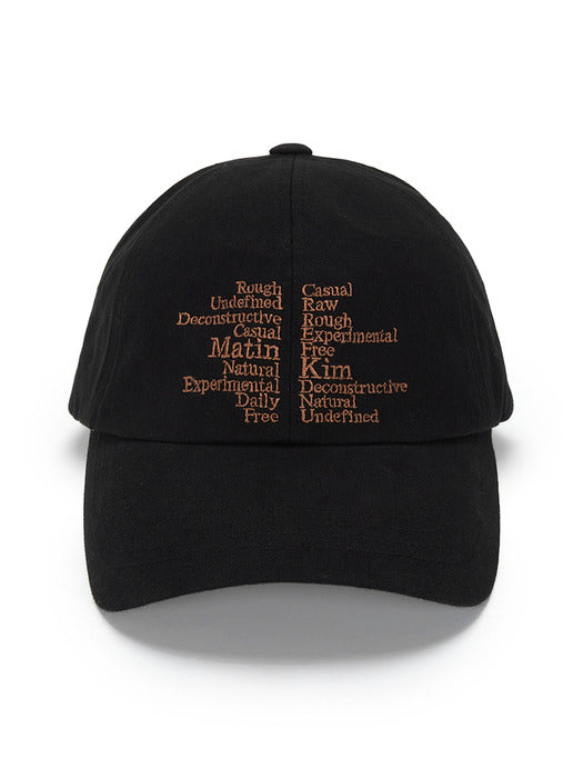 KEYWORD LETTERING BALL CAP IN BLACK