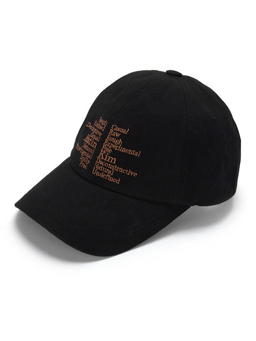 KEYWORD LETTERING BALL CAP IN BLACK