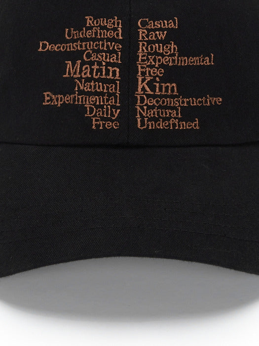 KEYWORD LETTERING BALL CAP IN BLACK