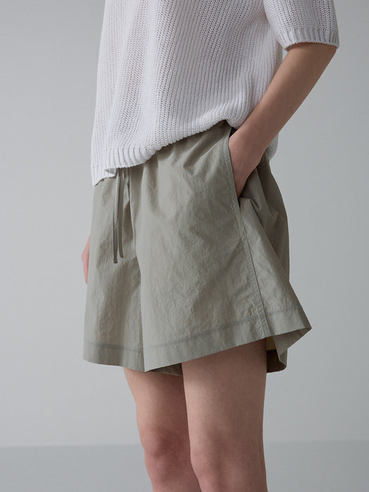 Facade Pattern Banding Bermuda Pants sage