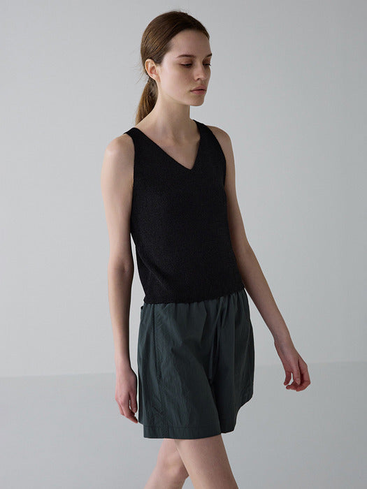 Facade Pattern Banding Bermuda Pants deep forest