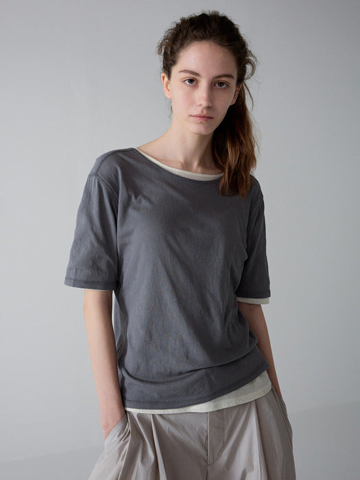 [facade pattern] Breeze Scoop Neck T-Shirt (4 colors)