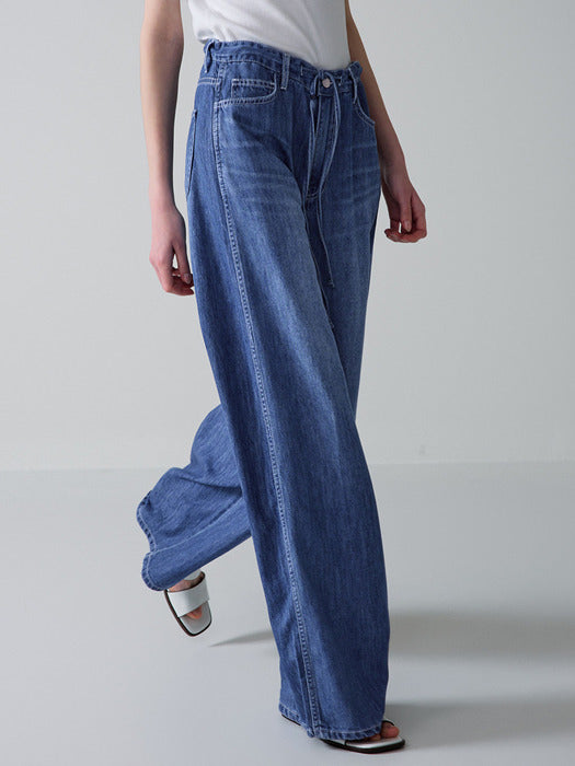 Facade Pattern Summer Wide Denim indigo