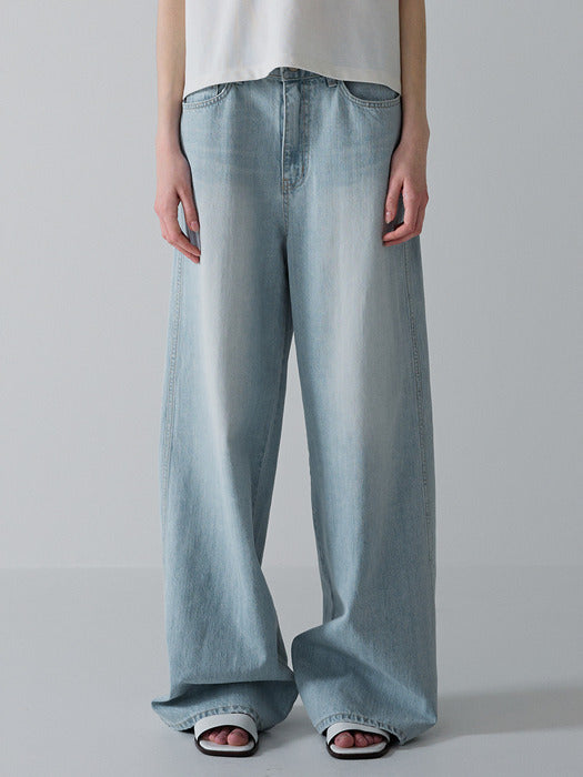 Facade Pattern Classic Wide Denim light indigo