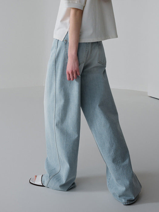 Facade Pattern Classic Wide Denim light indigo