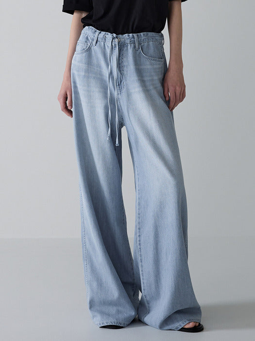 Facade Pattern Summer Wide Denim vintage indigo