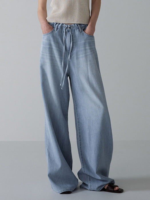 Facade Pattern Summer Wide Denim vintage indigo