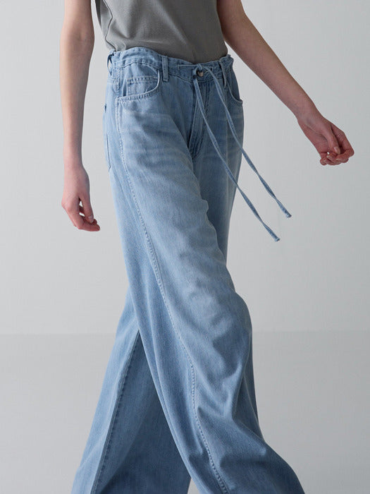 Facade Pattern Summer Wide Denim vintage indigo