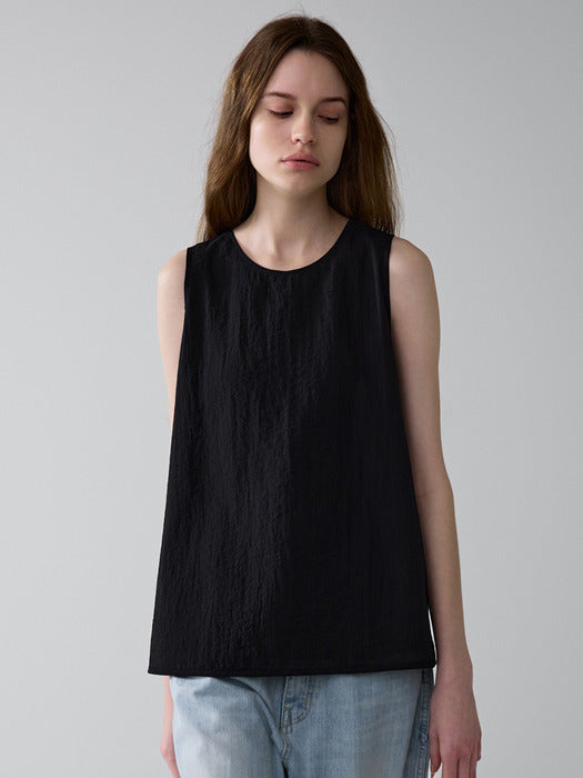 Facade Pattern Relax Sleeveless Top black